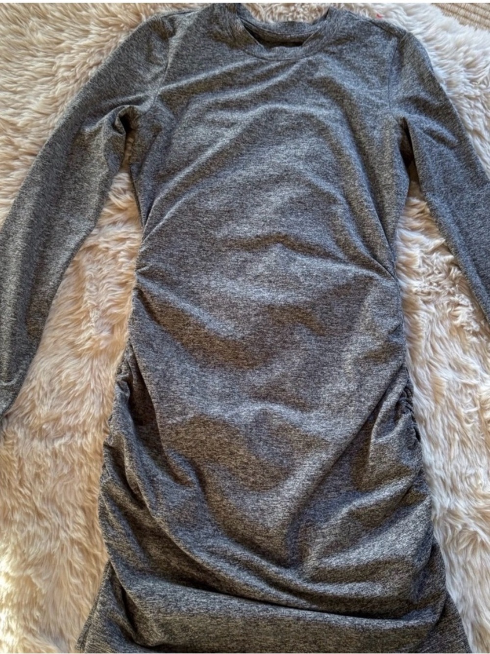 Vuori Heather Gray Long Sleeve Halo Dress